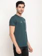 Octave Men Teal Typography Printed Cotton T-Shirt For Sale