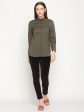 Mettle Women Olive Green Cotton Casual Shirt Supply